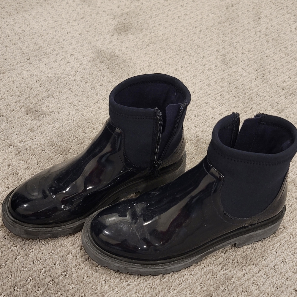 Zara girls black boots rainboots